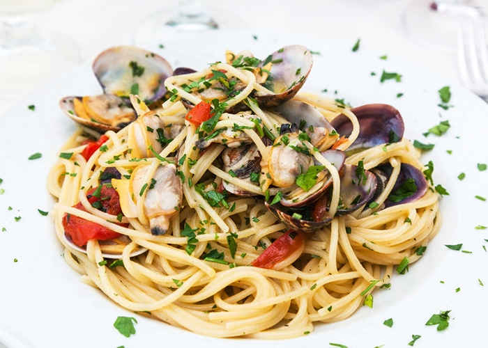 Spaghetti with Clams and Garlic Kitch Mystic Gourmet Kitchen Store 