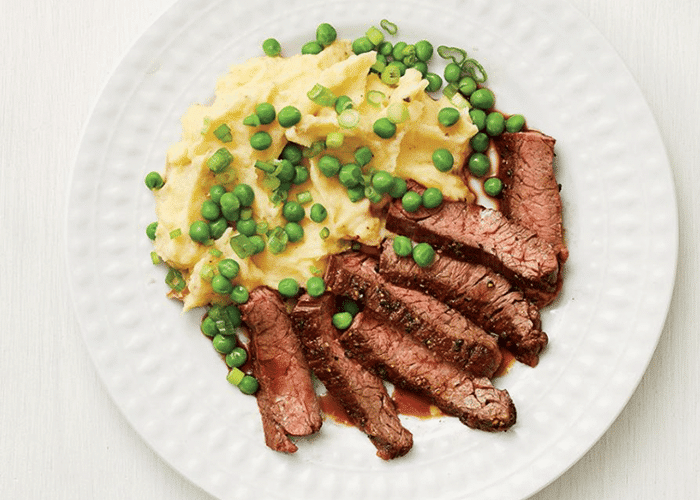 Skirt Steak with Cheesy Mashed Potatoes