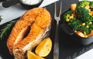 Honey Glazed Salmon with Roasted Vegetables kitch-mystic-ct