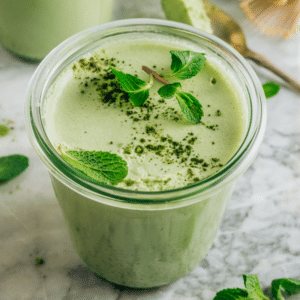 Chilled Pea and Mint Soup Shots kitch-mystic-ct