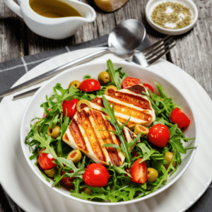 Grilled Halloumi and Strawberry Salad with Balsamic Glaze kitch-mystic-ct